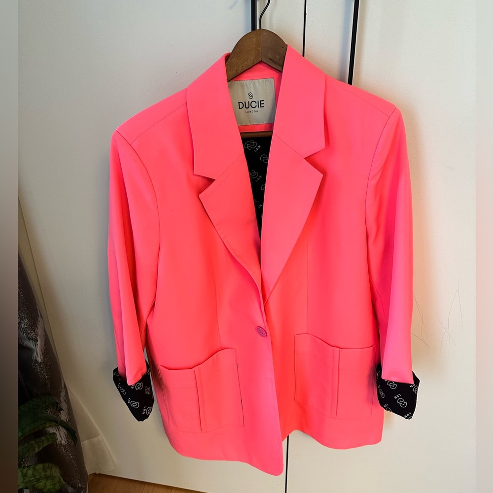 Ducie London neon pink oversized blazer
